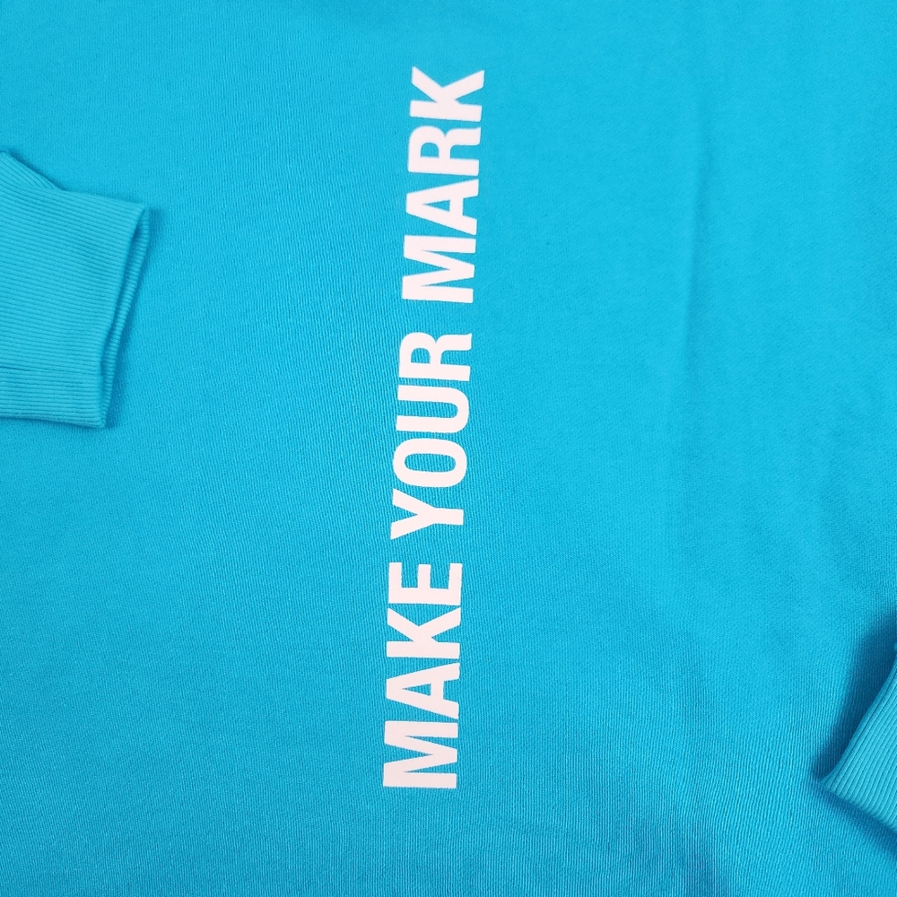 Peloton Hoodie Womens Large Turquoise Pullover Heavyweight 100% Cotton - Picture 4 of 8